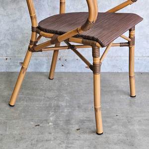 GCF216 Contemporary <b>Outdoor</b> Aluminum <b>Chair</b> with Durable and Comfortable Wood Metal Armrests Waterproof <b>Stackable</b> for Park Use - Product Image 5