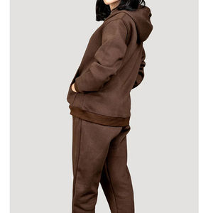 Conjunto Deportivo Informal con Capucha y Cordón para Mujer, Calidad Premium, Otoño, Ajuste Regular Personalizado, Transpirable, Secado Rápido, 100% Algodón, 2 Piezas - Product Image 4