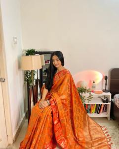 Vêtements ethniques indiens de Style moderne, belle soie Banarasi, sari tissé pour femmes, fournisseur de mode, prix le plus bas - Product Image 2