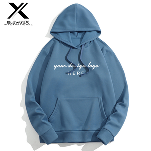 Sweat à capuche tricoté imprimé pour hommes 100% coton multicolore personnalisé pour impression bouffante avec Logo strass brodé vêtements d'hiver pour W - Product Image 3