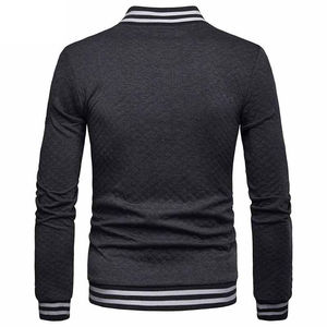 Chaqueta universitaria Letterman para hombre con logotipo personalizado de alta calidad Chaquetas de hombre cómodas y elegantes con cuello alto largo fino de tendencia - Product Image 2