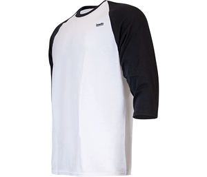 Alta calidad verano manga corta 200 gramos estampado cuello redondo mangas raglán manga americana 100% algodón Unisex camiseta en blanco - Product Image 4