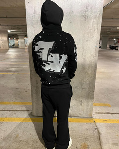 Ensemble de trackuistes graphiques à impression personnalisée Ensemble de costumes de jogging avec fermeture éclair pour hommes en éponge française d'usine pour hommes - Product Image 5