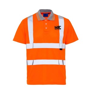 Polo de travail en polyester personnalisable Gilet de sécurité réfléchissant en maille Imperméable à l'eau avec flash LED Caractéristiques Options de logo personnalisables - Product Image 1