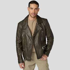 Nouvelle Veste en Cuir Unisexe Modèle 2026 Tendance Col Montant Logo Avant Vintage Hiver Coupe-Vent Respirante Écologique - Product Image 1