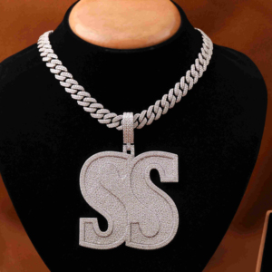 Personnalisé Luxueux Pendentif En Argent Sterling 925 SS Lettre Plein Glacé Lab Cultivé Diamant Hip Hop À La Mode Pendentif Pour Hommes Cadeau - Product Image 1