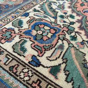 Turkish Vintage Rug, 2x6 ft <b>Runner</b> Rug, Blue <b>Red</b> Floral Wool Rug - Product Image 5