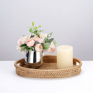 Vietnam Plateaux ronds en bambou faits à la main Plateaux ovales écologiques Plateau de service avec accent en rotin pour intérieurs de restaurant-SR2010 - Product Image 2