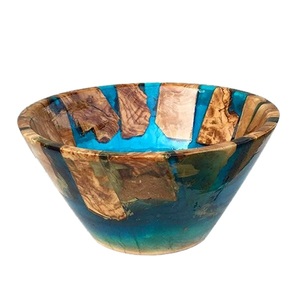 Vaisselle bol en bois de couleur naturelle avec couvercle collations de haute qualité servant un bol en bois de mangue pour la cuisine et la table à la main - Product Image 4