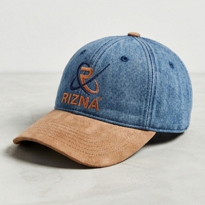 Gorra de Béisbol RIZNA de Mezclilla Twill, 6 Paneles, Ajustable, Unisex, Casual, Deportiva, Formal, con Logotipo Bordado en 3D en el Panel Frontal, Azul, de Algodón - Product Image 2