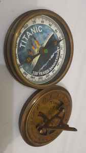 Brújula de calendario de latón antiguo, regalo de bautismo, brújula de bolsillo, regalo de Navidad, artesanías de Metal, senderismo, Camping DE LA India - Product Image 2