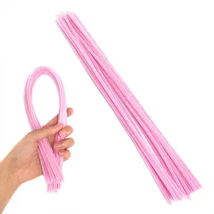 10 piezas de tallos de chenilla desechables de 8 mm x 50 cm, 1 color, para manualidades. - Product Image 1