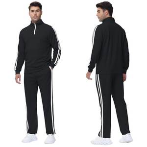 Chándales para hombre de 2 piezas de manga larga atléticos con cremallera completa chándal conjunto de chándal informal al aire libre ropa de calle conjunto de chándal deportivo - Product Image 3