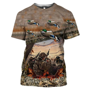 T-shirt camouflage personnalisé impression numérique t-shirt graphique vintage vente en gros vêtements de chasse hommes chemise camouflage - Product Image 1