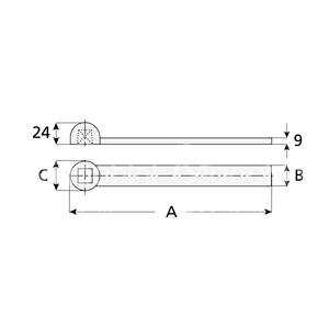 LOWER ARM in brass for series 7100 - 7300 for <b>swing</b> <b>doors</b> max Kg. 100 - Italian square groove - Product Image 1