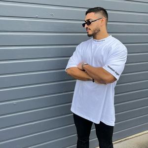 T-shirt Homme Personnalisé de Haute Qualité, Col Rond, Grande Taille, Décontracté, Uni, 100% Coton, Grammage Lourd, Luxe, Épaules Tombantes, T-shirt Vierge pour Homme - Product Image 3