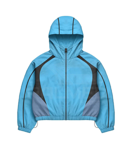 Survêtement coupe-vent avec pantalon élastique et veste à capuche imperméable 100% nylon, design par sublimation - Product Image 5