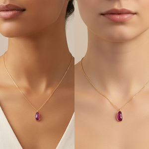 Ruby Uneven Shape Romantic Gold Plating Adjustable 925 <b>Sterling</b> <b>Silver</b> <b>Pendant</b> <b>Necklace</b> Engagement Wedding Anniversary Party - Product Image 6