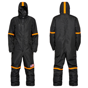 Traje de esquí negro de diseño personalizado, mono impermeable de una pieza, chaqueta con capucha para snowboard a prueba de viento, Pantalón cargo para esquiar - Product Image 5