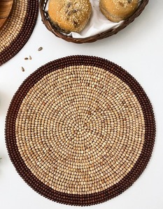 Classic European Eco-Friendly Luxury Handmade Customizable Wedding <b>Placemats</b> with Mother of Pearl Shell and Beads - Product Image 3