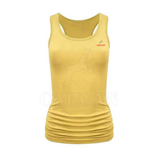 Camisetas sin mangas de entrenamiento de estilo único para mujer, tela de punto de algodón 100% personalizada, parches de ropa de culturismo para correr, solo uso - Product Image 1