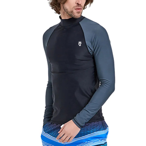 Meilleur prix Rash Guard pour hommes de qualité supérieure à séchage rapide Fitness Gym Wear Logo personnalisé extensible tissu uni longue longueur pour - Product Image 2