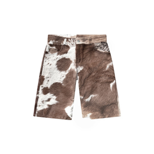 Shorts en cuir de vachette décontractés de haute qualité pour hommes - Confortables, à taille élastique, séchage rapide et respirants pour l'été - Product Image 2