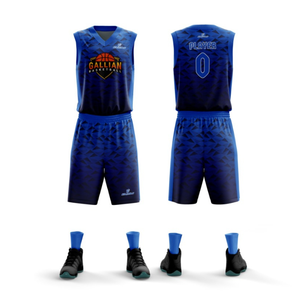 Uniforme de basket-ball de haute qualité, confortable, manches courtes, maillots et shorts de basket-ball réversibles, ensembles d'uniformes, service OEM ODM - Product Image 1