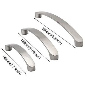 Quincaillerie d'armoire Poignée en aluminium Poignée de tiroir d'armoire en aluminium argenté de taille personnalisée de style moderne - Product Image 6