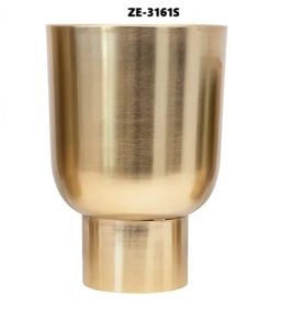 Jarrón de hierro de Metal dorado hecho a mano de lujo, elegante jarrón de mesa de boda con acabado brillante de espejo, florero de estilo de diseño costero - Product Image 3