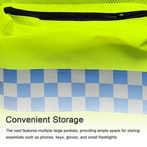 Alta visibilidad Hi Vis Multi-Bolsillo Tela Trabajo Seguridad Tráfico vial Equitación Reflector Chaqueta Chaleco DE SEGURIDAD reflectante con logotipo - Product Image 5