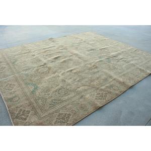 9,7x11,8 ft Vintage Turkish Rug, Oversize Rug, <b>Brown</b> <b>Wool</b> Rug - Product Image 4