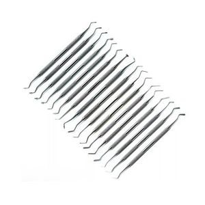 Juego de 17 Piezas de Instrumentos Dentales de Acero Inoxidable para Rellenos de Amalgama y Composite, de Doble Extremo, Manuales, Reutilizables y Autoclavables - Product Image 1
