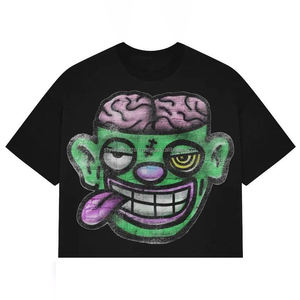 100% Cotton Crew Neck Baggy Tee Oversized Boxy Slim Fit Design Full <b>Screen</b> Printing Short Heavyweight Cropped Casual Short - Product Image 5