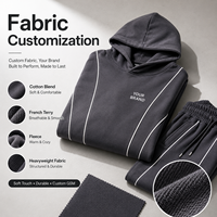 Fabricant de survêtements personnalisés IKDEER, ensemble de pantalons de survêtement et de sweats à capuche noirs à coutures contrastées, style streetwear, ensemble de jogging
