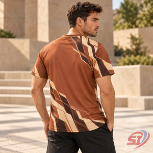 Custom Mens Moisture Wicking Dry Fit Anti-Wrinkle Polyester Short Sleeve Breathable Athletic Training T-<b>Shirt</b> - Product Image 4