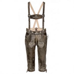 Costume de cosplay pour homme Oktoberfest allemand, Lederhosen bavarois coupe-vent en daim de vache, motif fendu, épaisseur 1,2 mm - Product Image 1