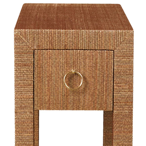 Table d'appoint fine ABIGAIL en osier moderne avec 1 tiroir, gain de place, mobilier pour salon, hôtel, salle à manger et appartement - Product Image 1