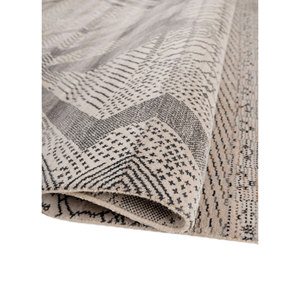 Tapis Manchaha en laine et soie de bambou noué à la main, ivoire, 10 mm d'épaisseur, motif géométrique abstrait, pour la maison, le couloir, modèle rectangulaire - Les-2731 - Product Image 2