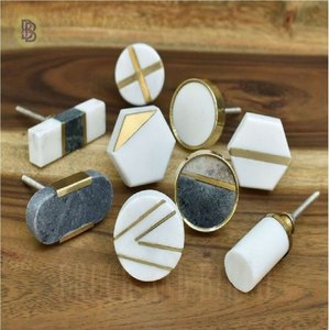 Bouton de porte de placard en marbre artisanal, couleur, forme et taille personnalisées, fabriqué en Inde - Product Image 2