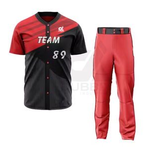 Camiseta de Béisbol Personalizada para Hombre, 100% Poliéster, Impresión por Transferencia de Calor, Patrón 3D, Transpirable, Cuello en V, Bolsillos Delanteros, Logotipo Personalizado del Equipo - Product Image 1