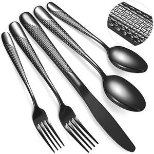 Ensemble de couverts en acier inoxydable de qualité supérieure, cuillère, fourchette, couteau polis argentés, manche unique, pour les banquets - Product Image 5