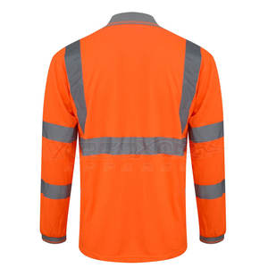 Venta al por mayor de manga larga OEM ropa de trabajo de secado rápido Hi Vis seguridad Polo camiseta reflectante trabajo construcción reflectante polos - Product Image 2