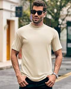 Camisetas transpirables de verano con cuello simulado, camisetas de talla grande con hombros caídos y cuello redondo para hombre, camisetas cuadradas de media manga de algodón de gran tamaño - Product Image 2