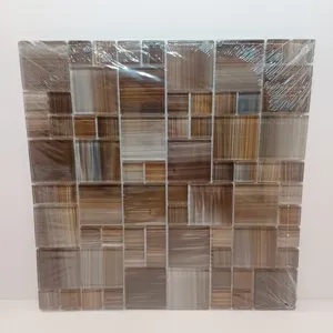 Elida Ceramica 0245414-D New Brown Brush Stroke Hoja de azulejo de pared de vidrio para supermercado Exterior Parque Patio Dormitorio Habitación - Product Image 1