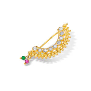 เครื่องประดับจมูกทองเหลืองอินเดีย ซานจ์ โกลด์ นาธ - Product Image 4