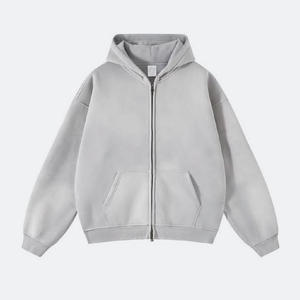 Sweat à capuche vintage en coton French Terry délavé à l'acide et au soleil, avec fermeture éclair, logo personnalisé, streetwear pour l'hiver, motif imprimé - Product Image 2