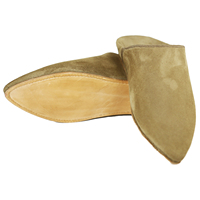 Biyadina Babouches pour femmes en cuir véritable de style marocain avec perles en daim couleur camel Taille 5 pour usage domestique