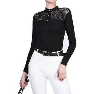 Uniforme de Equitación Transpirable de Poliéster, Camisa de Equitación Elástica y Elegante de Secado Rápido, Mangas Cortas, para Mujer, Nombre del Equipo OEM, Impermeable - Product Image 2