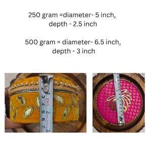 Bulk Decorative Steel Mithai Boxes with Brocade Lotus Design 250g 500g Indian Sweet Ladoo Tins Wedding Pooja Return Containers - Product Image 5